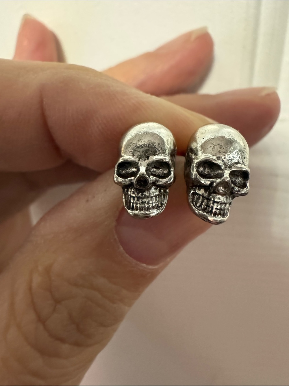 Silver Skull Stud Earrings